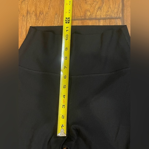 90 Degrees ribbed black flared leggings pants hi rise woman’s medium NWT - Picture 6 of 8